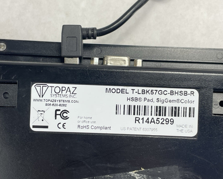 Topaz SignatureGem T-LBK57GC-BHSB-R 5.7" USB Broken Pen Clip No USB Cord Tested