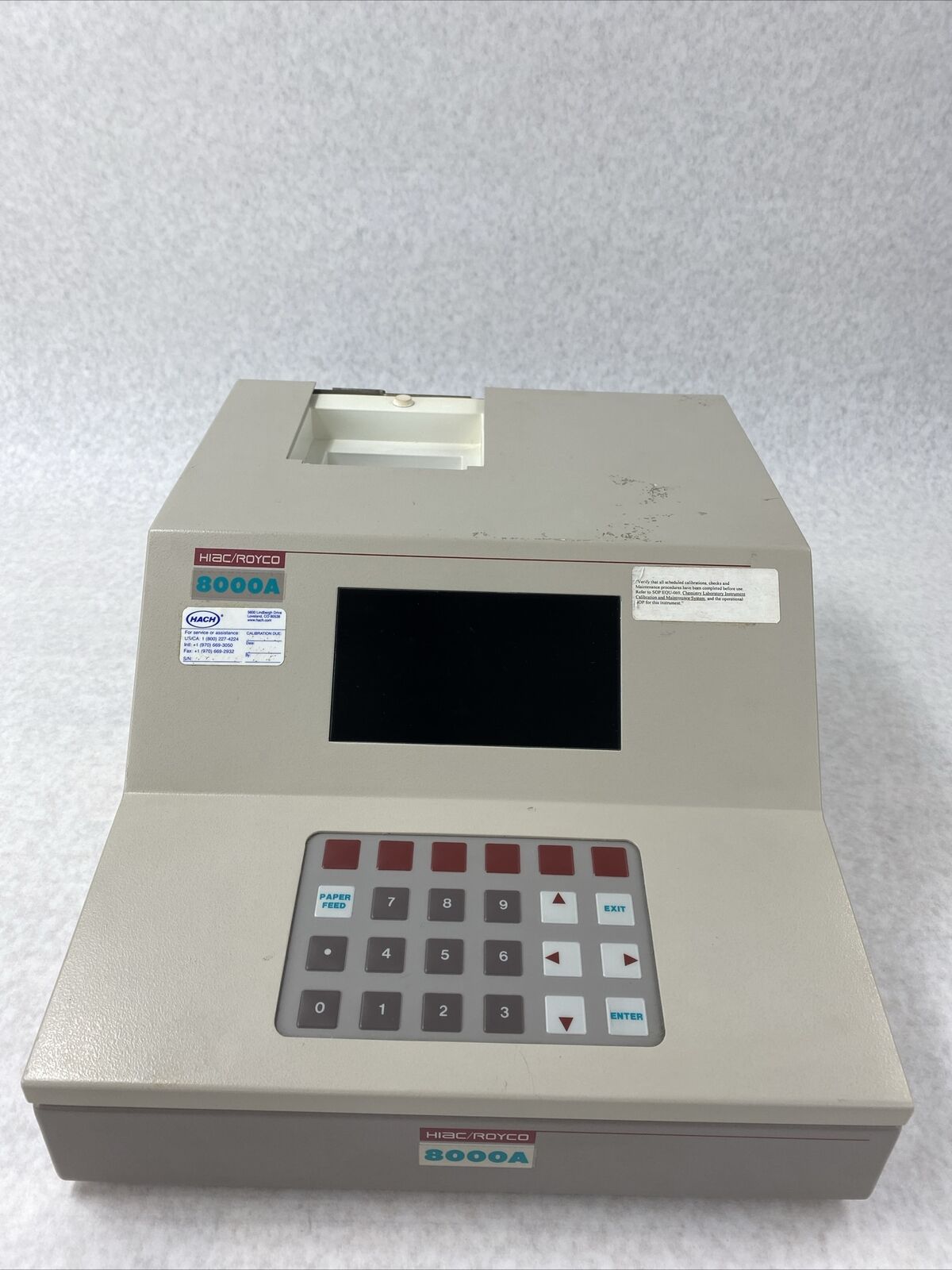 HIAC Royco 8000A Liquid Particle Counter NO ACCESSORIES FOR PARTS or REPAIR