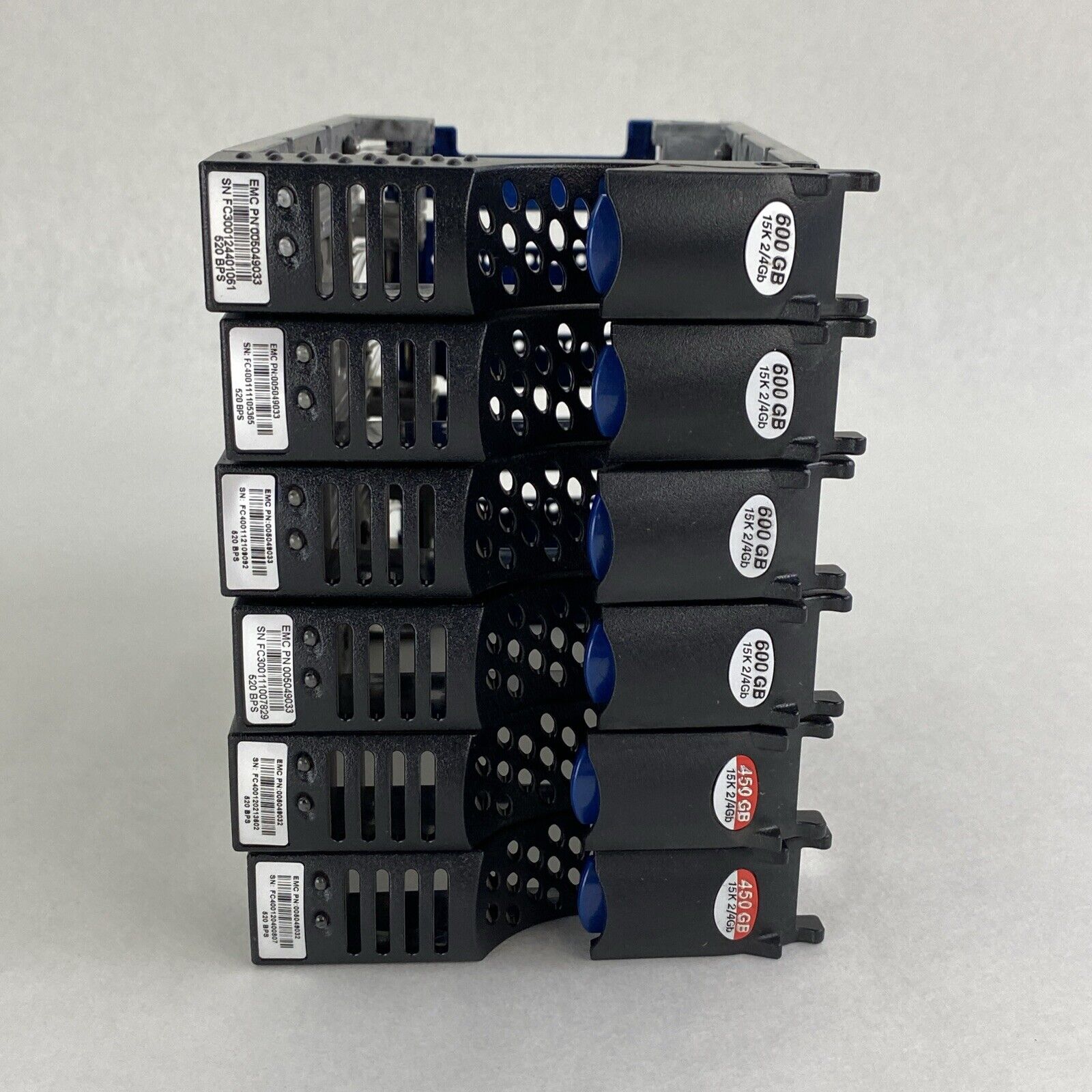 Lot of 6 EMC 005049032 / 005049033 3.5" Hard Drive Caddy Tray