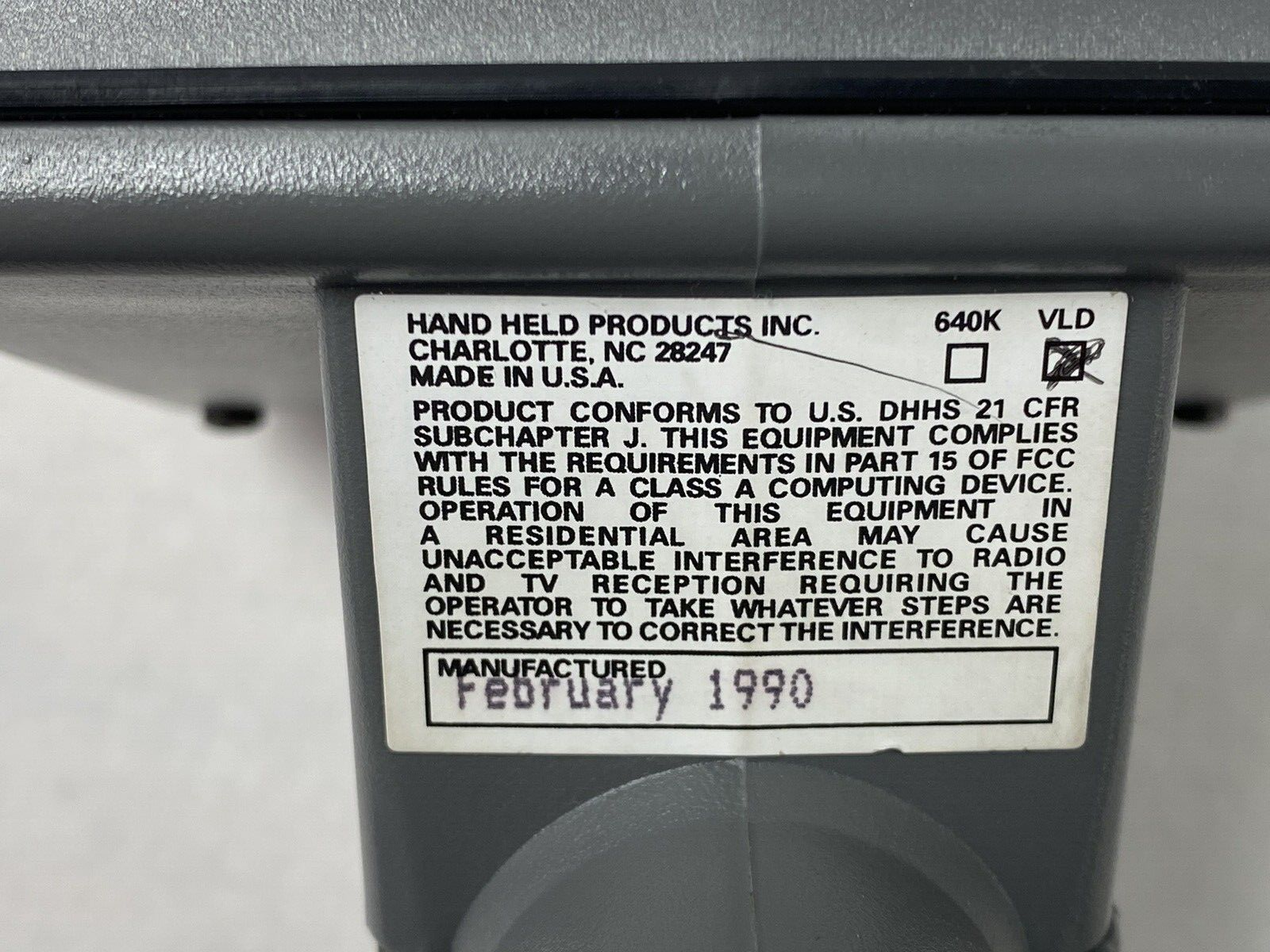 Hand Held Products Laser Wand Barcode Scanner and Cradle Untested w/ AC Adapter