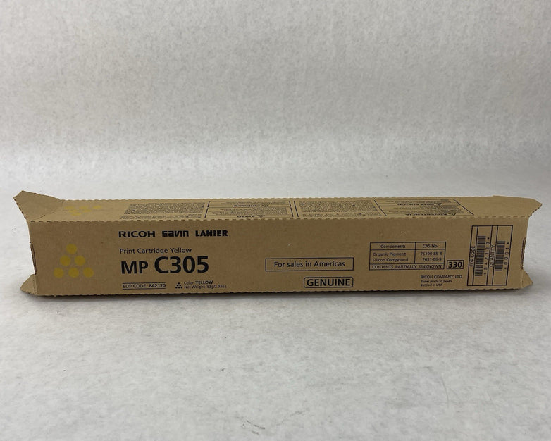 Ricoh MP C305 Genuine Yellow Toner Print Cartridge Lot of 2