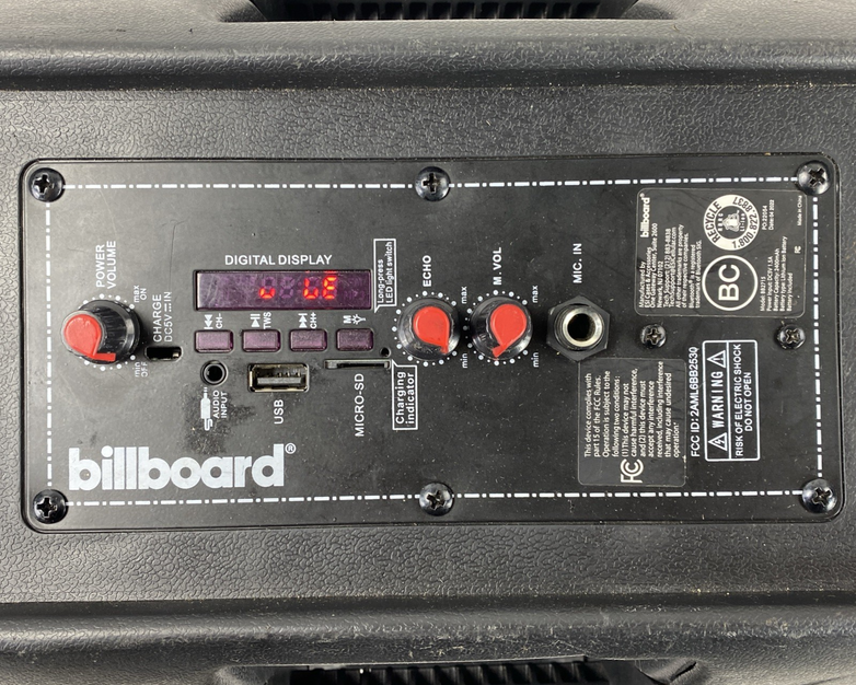 Billboard BB2715 8” Rechargeable Bluetooth Speaker Power Tested