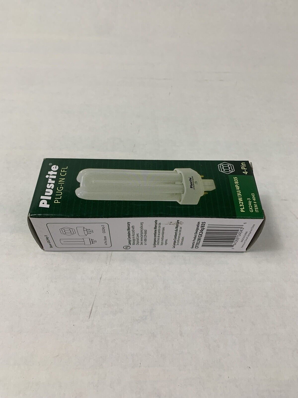 Plusrite Plug-In CFL PL26W/3U/4P/841 4Pin GX24-q3 Base T4 26W (lot of 5)