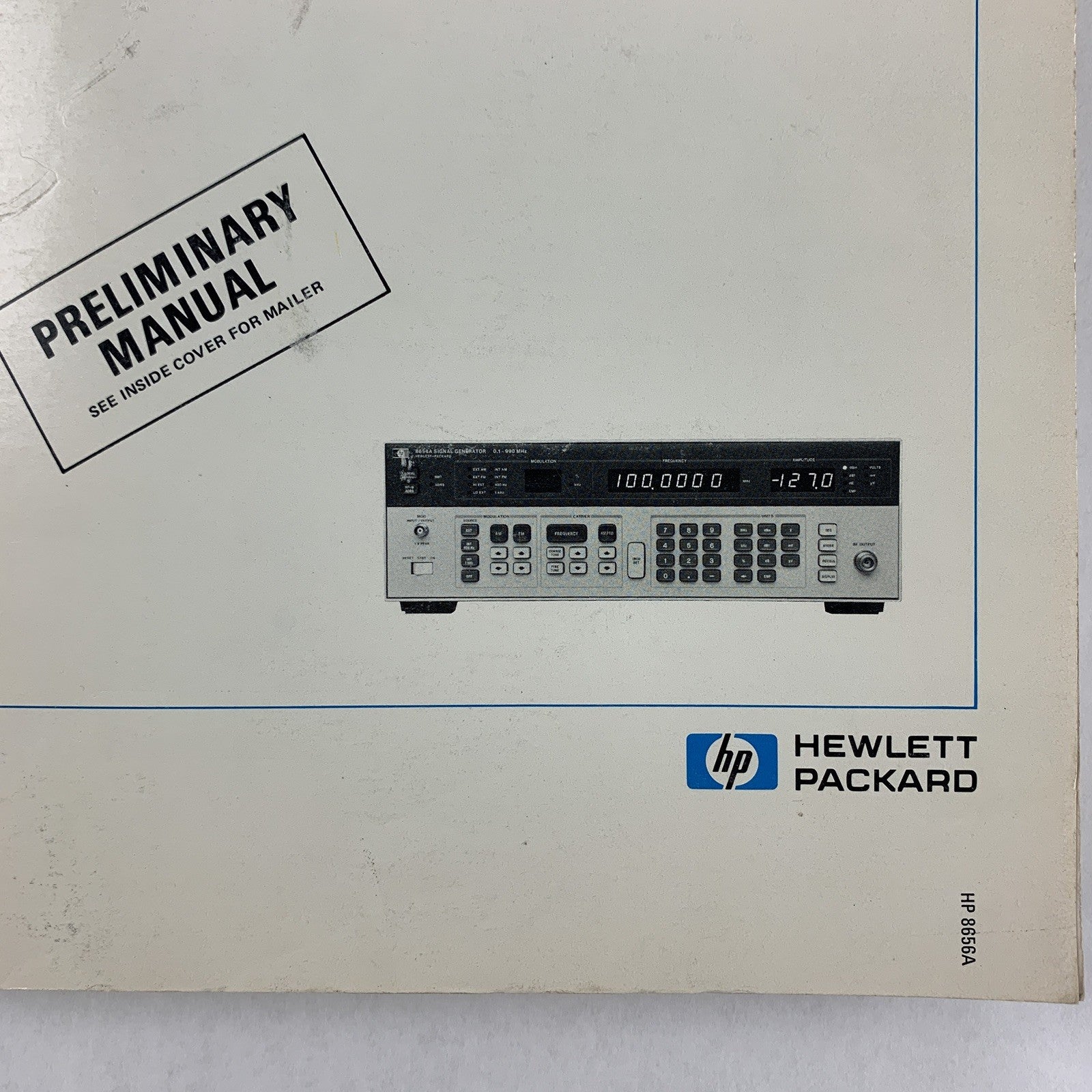 HP 08656-90109 8656A Signal Generator Operating and Service Manual May 1981