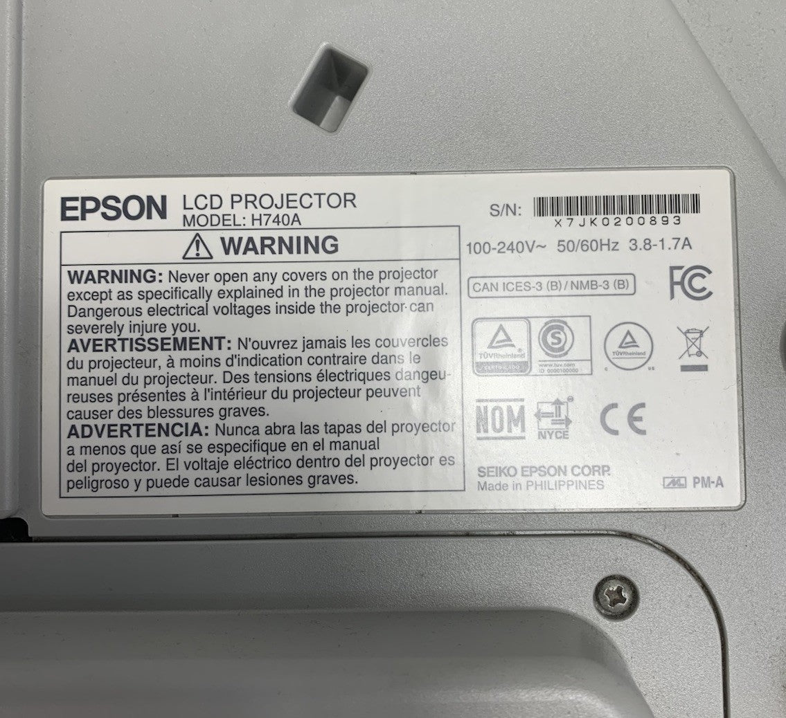 Epson PowerLite 695Wi H740A LCD Lamp Projector 4523 Lamp Hours - No Remote7