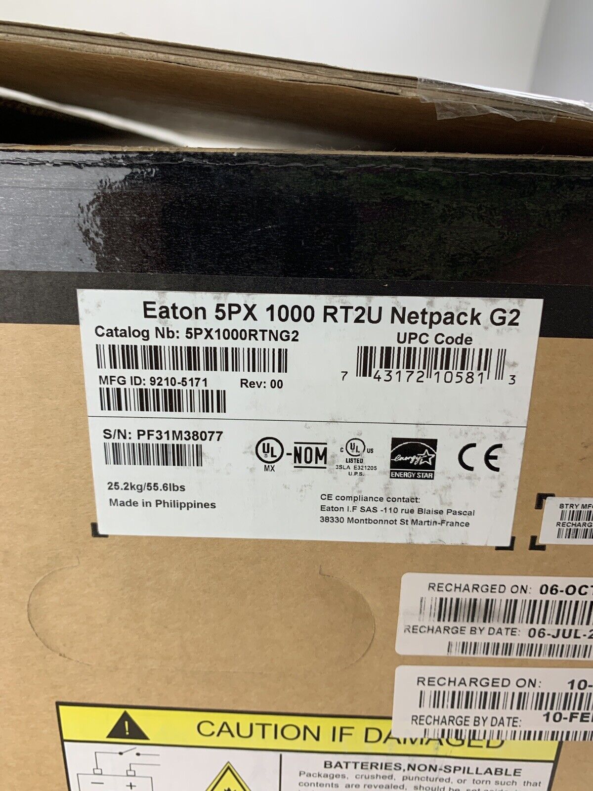 Eaton 5PX1000RTNG2 Netpack 1000W 120V Line-Interactive UPS Tested New Box Opened