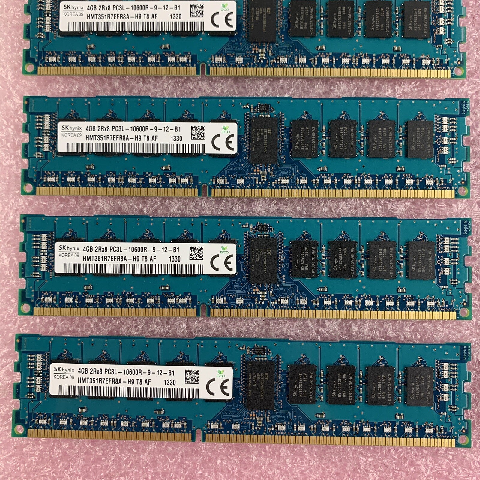 SK Hynix HMT351R7EFR8A-H9 T8 4 GB 2Rx8 PC3L-10600R Server Memory Lot of 12