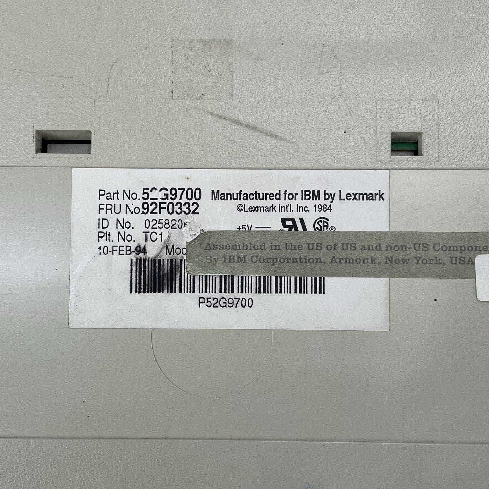 IBM Lexmark Model M Keyboard 1994 Clicky Spring Mechanical PN# 52G97009