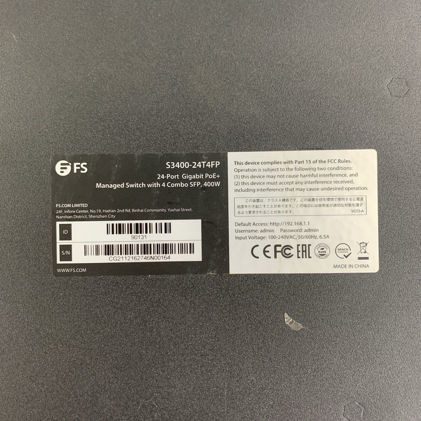 FS S3900-24T4S PoE+ 24-Port Gigabit L2+ Managed Switch  SFP+ Tested and Reset8