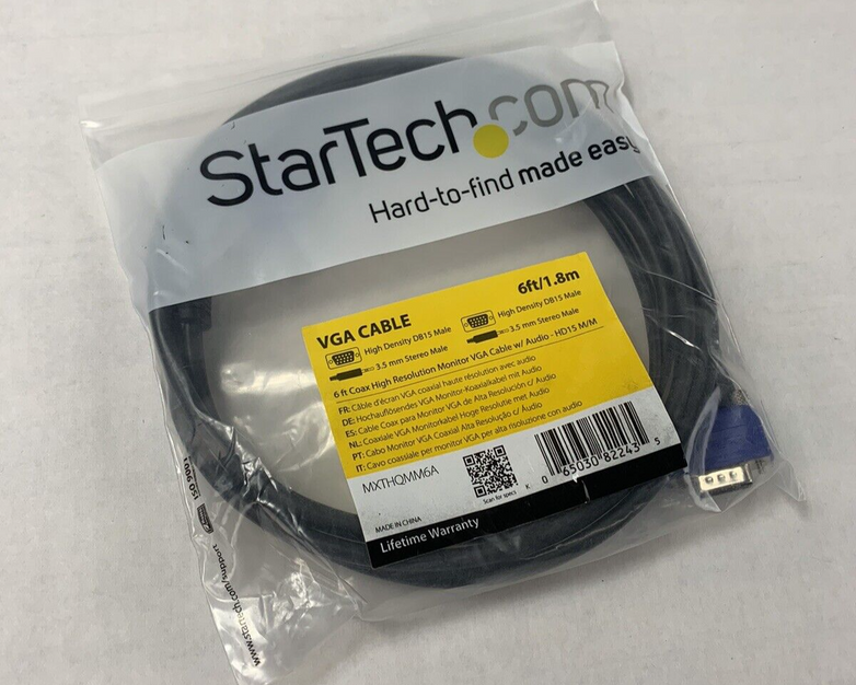 Lot 2 Startech 6ft High Resolution VGA HD15 Video Monitor Cable Male-Male