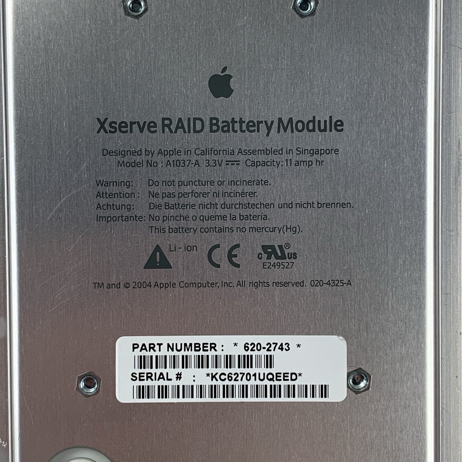 Apple Xserve Raid A1009 Network Enclosure w/ 3x Caddy 2x 603-6332 1x PSU No HDDs18