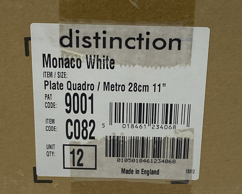 Steelite Distinction C082 Plate Quadro Metro 28cm 11" Monaco White 12ct per Case
