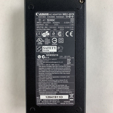 Canon MG1-4578 AC/DC Adapt for DR-C130 imageFORMULA Document Scanner OEM Genuine