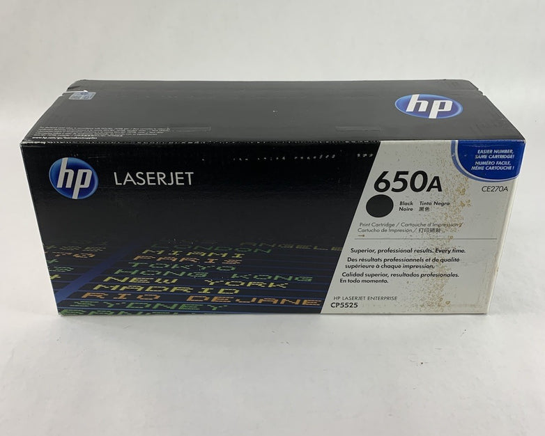HP LaserJet 650A CE270A Black Toner Cartridge Exp: Feb 2015