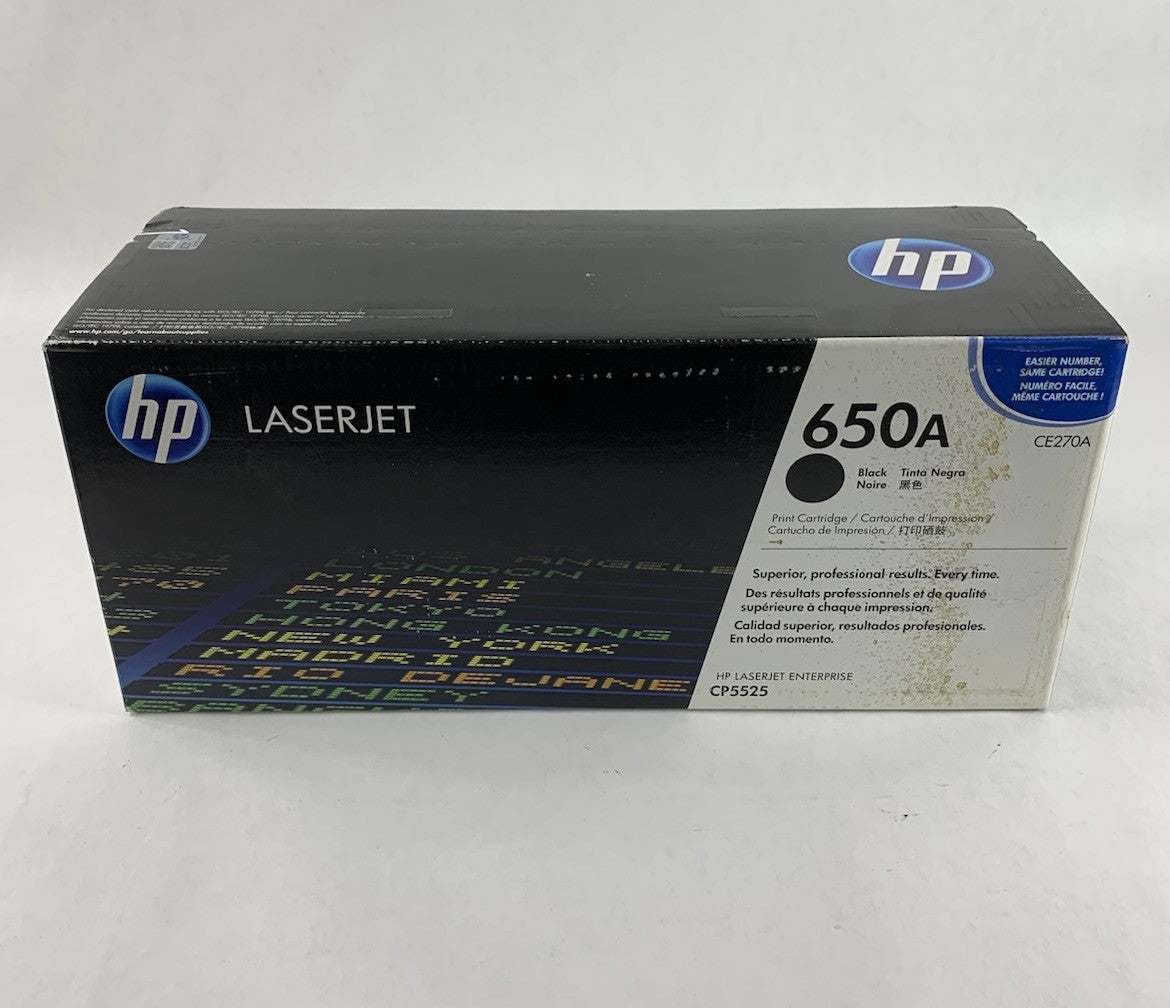 HP LaserJet 650A CE270A Black Toner Cartridge Exp: Feb 20151