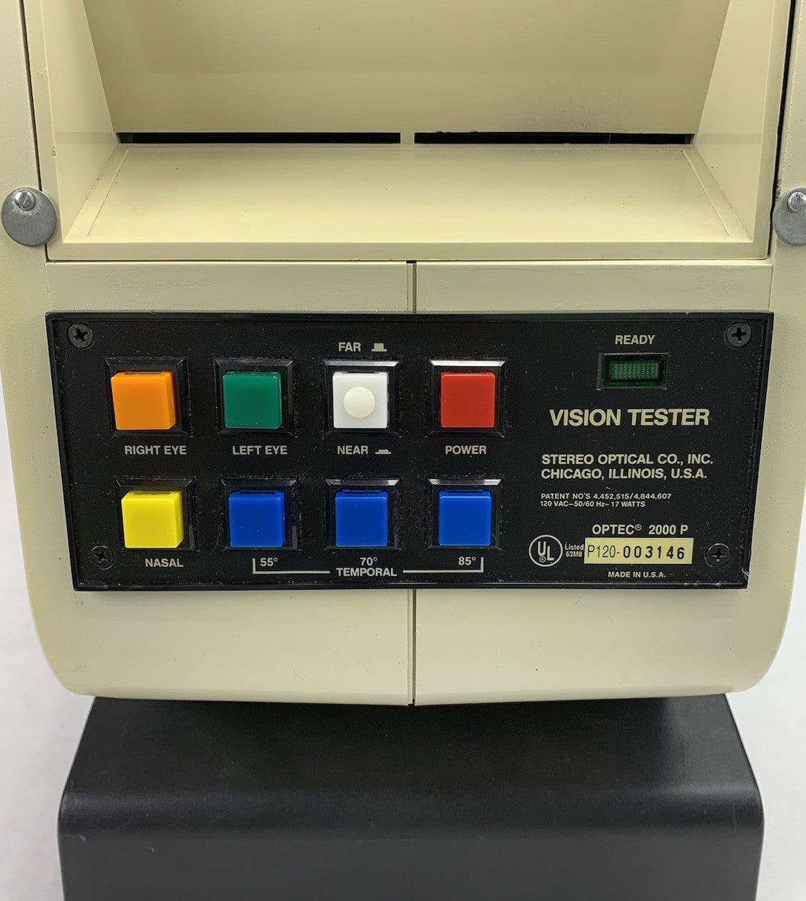 Stereo Optical Optec 2000P Vision Tester - Parts or Repair w/ Cover