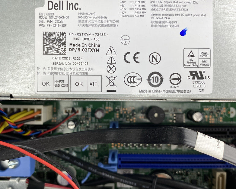 Dell OptiPlex 790 SFF Intel Quad Core i5-2400 3.10GHz 4GB RAM DVDRW No HDD No OS