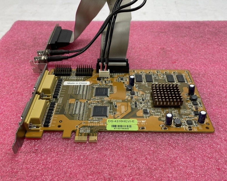 New Hikvision DS-4316HCVI-E 16-Channel Video Audio Capture PCIe DVR NVR & Cables