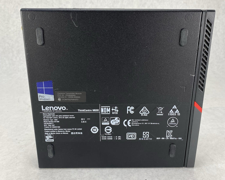 Lenovo ThinkCentre M600 Micro Pentium N3700 1.6GHz 1x8GB RAM No HDD/OS/AC