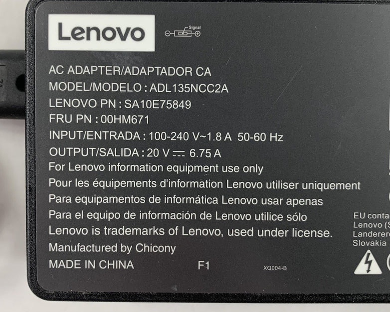 Lenovo ADL135NCC2A 135W AC Adapter Power Supply