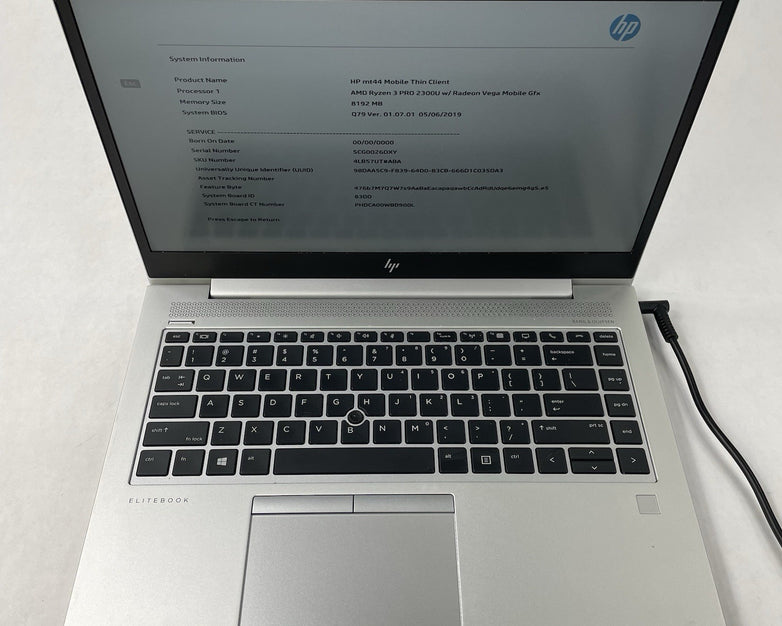 HP mt44 14" Ryzen 3 Pro 2300U 2.00 GHz 8 GB RAM No SSD/OS/AC