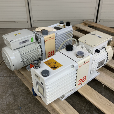 Edwards E2M28 Rotary Vane Vacuum Pump Drained Oil Parts and Repair Lot of 2x