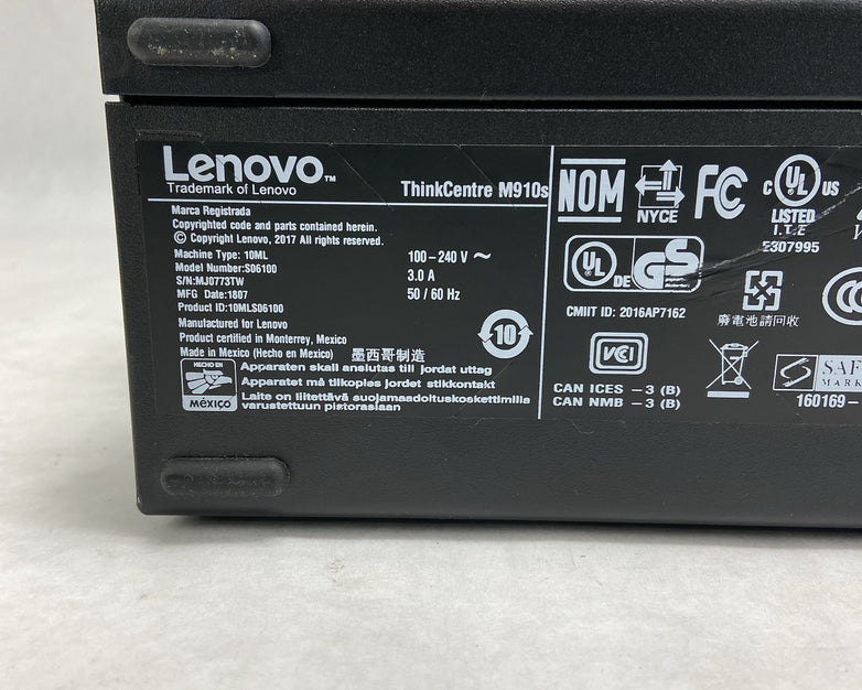 Lenovo ThinkCentre M910s SFF Intel Core i5-7500 3.4GHz 8GB RAM No HDD No OS