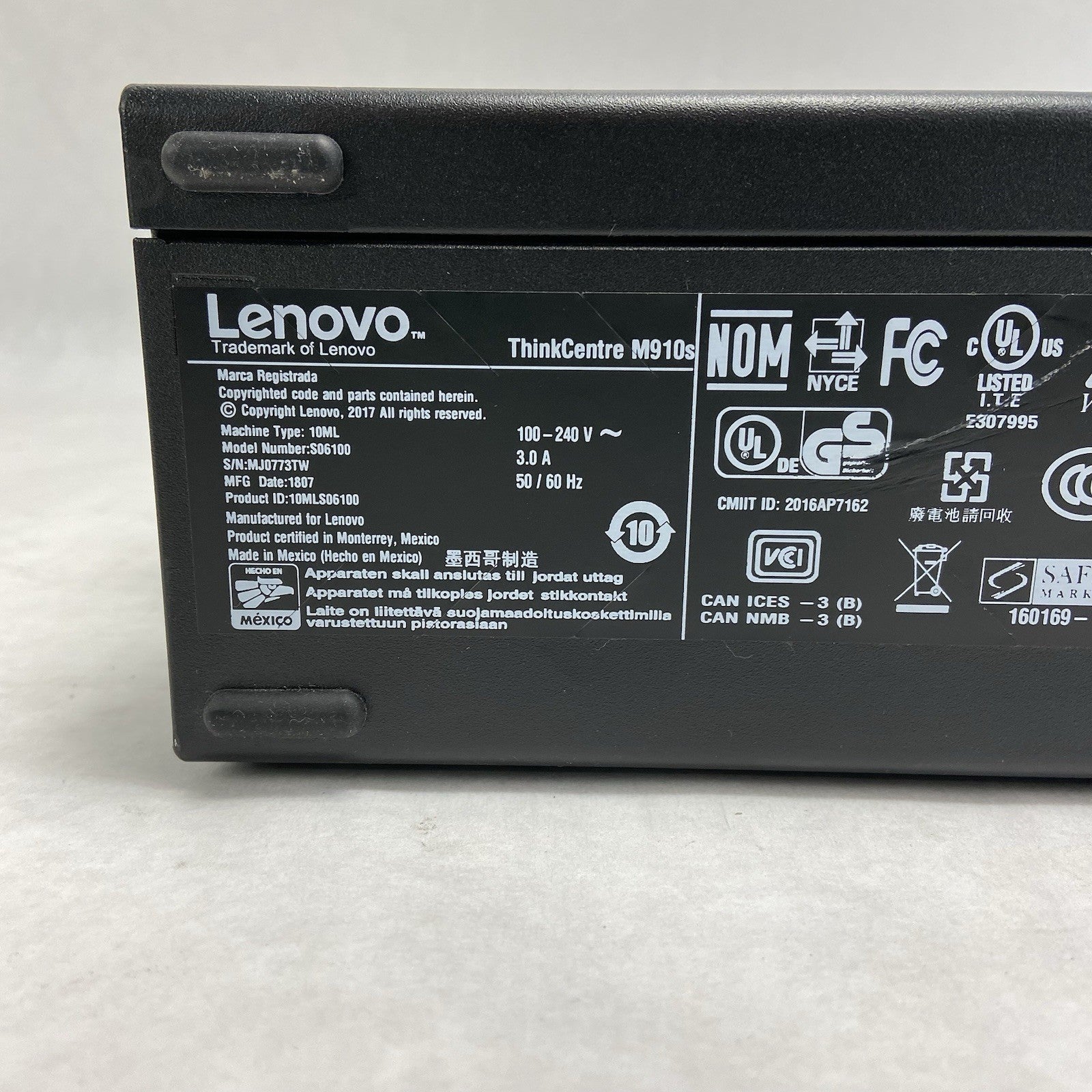 Lenovo ThinkCentre M910s SFF Intel Core i5-7500 3.4GHz 8GB RAM No HDD No OS8