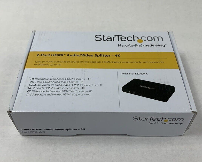 StarTech ST122HD4K 2-Port HDMI Audio Video Splitter 4K