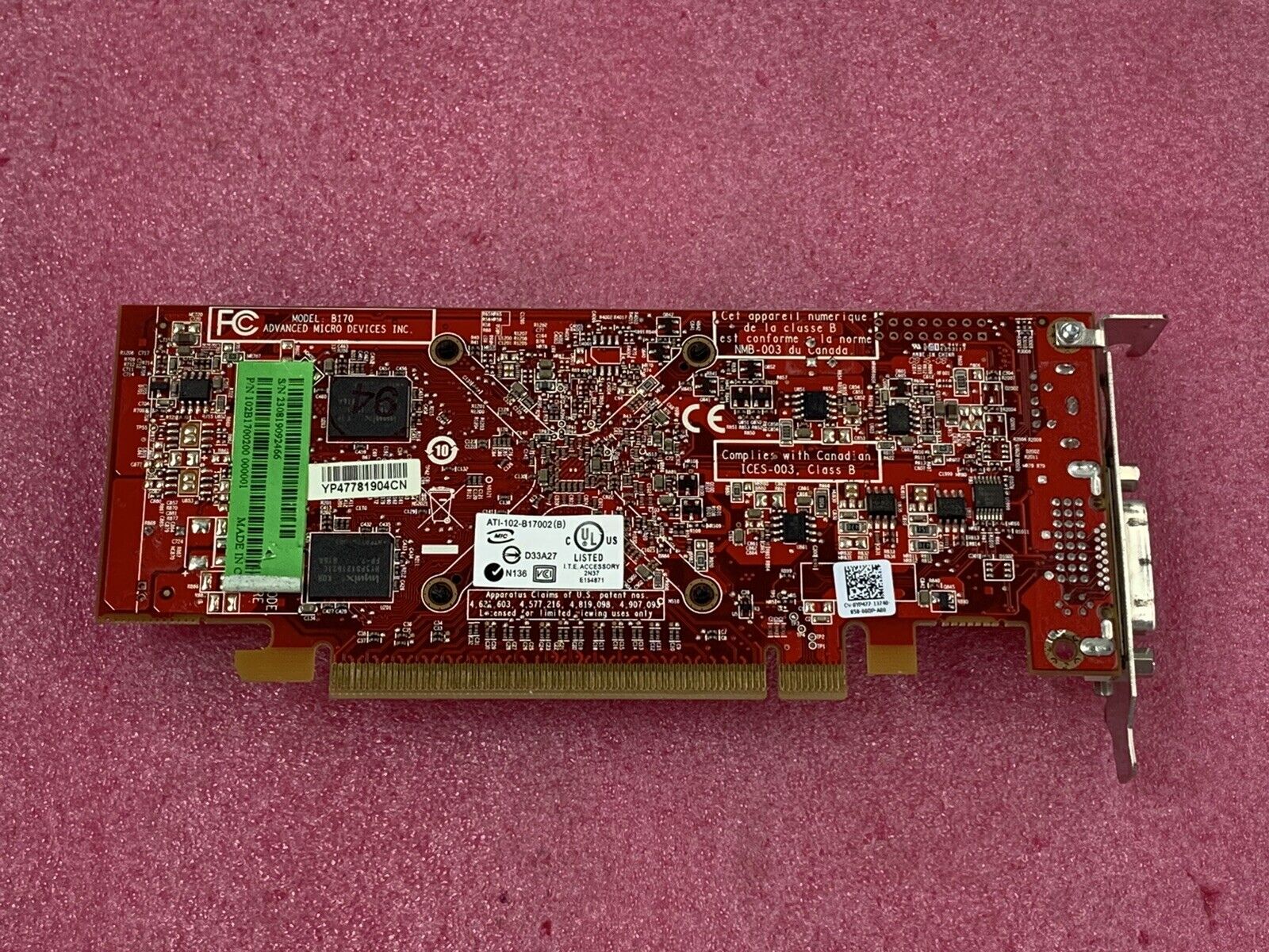 AMD B170 ATI Radeon 256MB DVI S-Video PCIe Video Graphics Card ATI-102-B17002