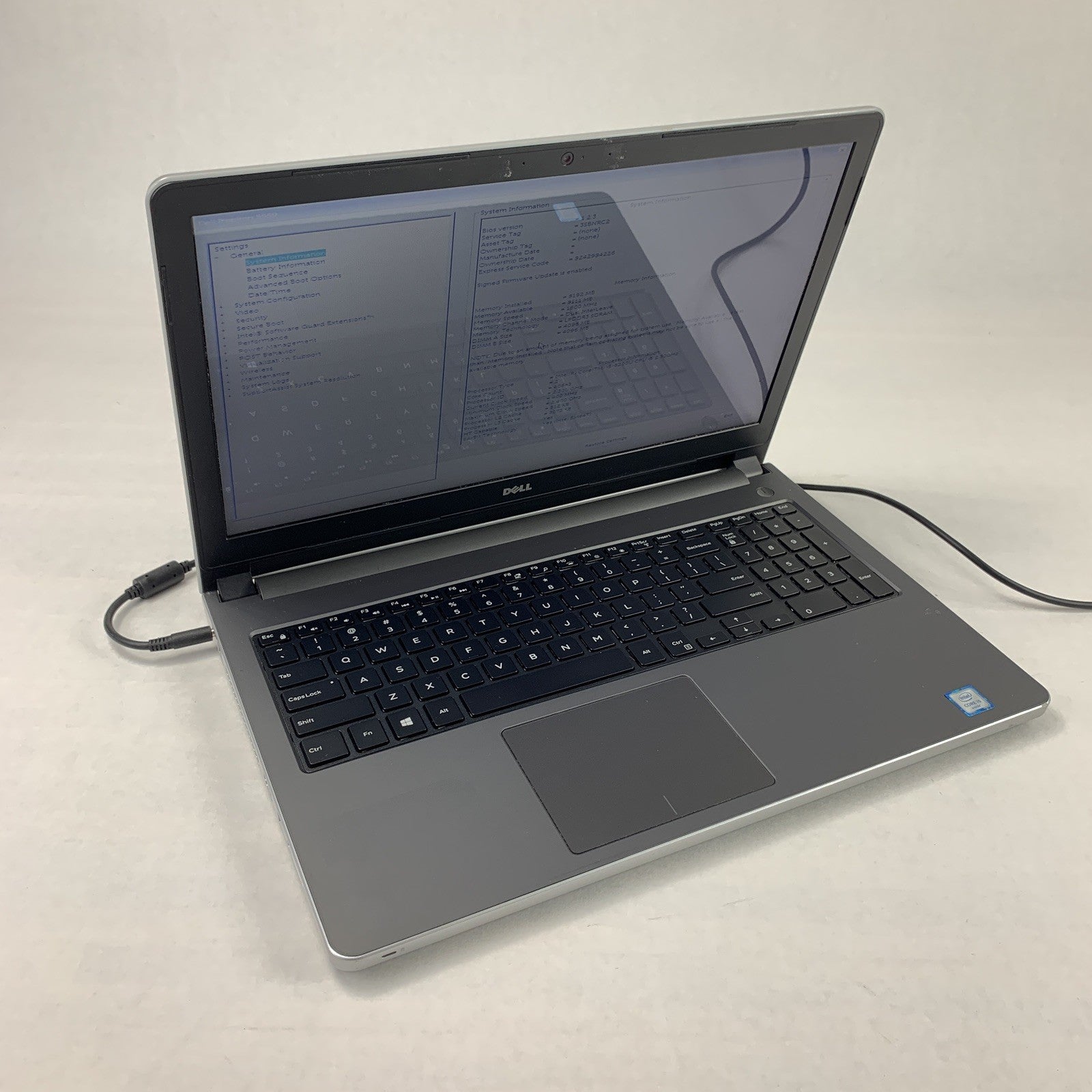 Dell Inspiron Laptop 5559 i5-6200U 2.3 GHz 8 GB Ram No OS No HDD No Batt No AC