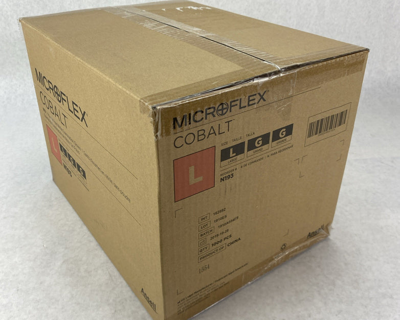 Ansell Cobalt N193 Powder Free Nitrile Examination Gloves Size Large 1000 Count