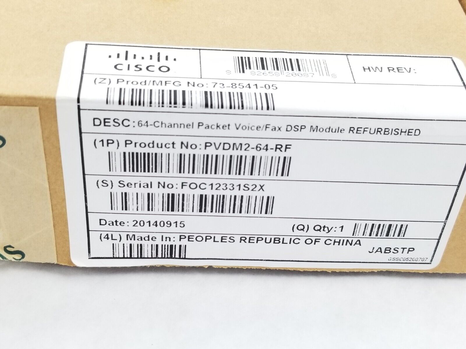 Cisco 73-8541-05 PVDM2-64-RF 64-Channel Packet Voice/Fax DSP Module Referb