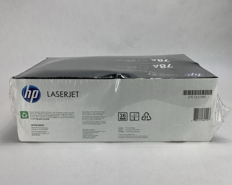 HP LaserJet 78A CE278A  Black Toner Cartridges for Laserjet Pro P1566 - Two pack