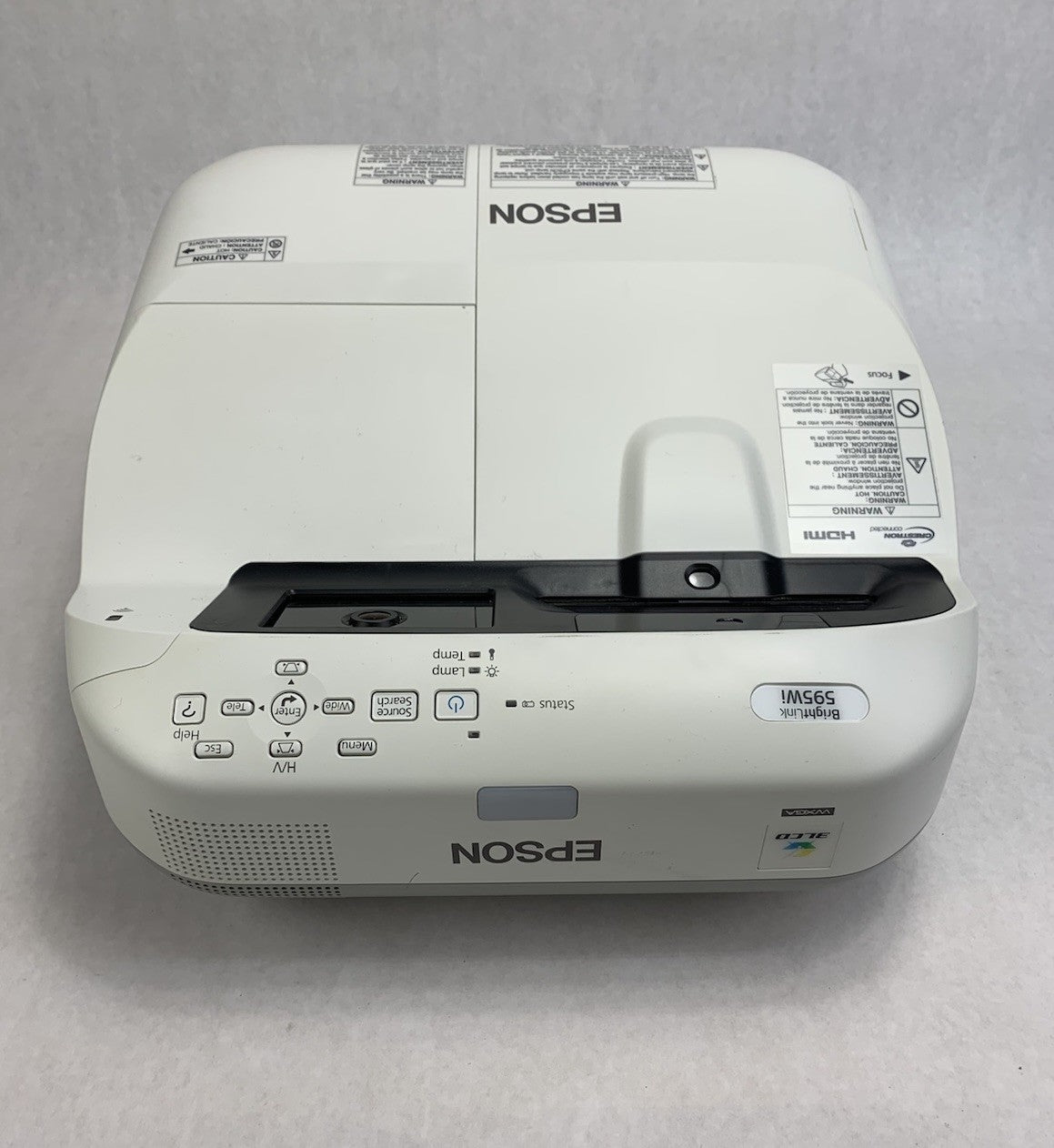 Epson H599A BrightLink 595Wi LCD Lamp Projector 1153 Lamp Hours No Remote3