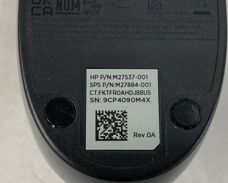 Lot of 3 HP 125 TPA-P001M USB Wired Mouse Tested