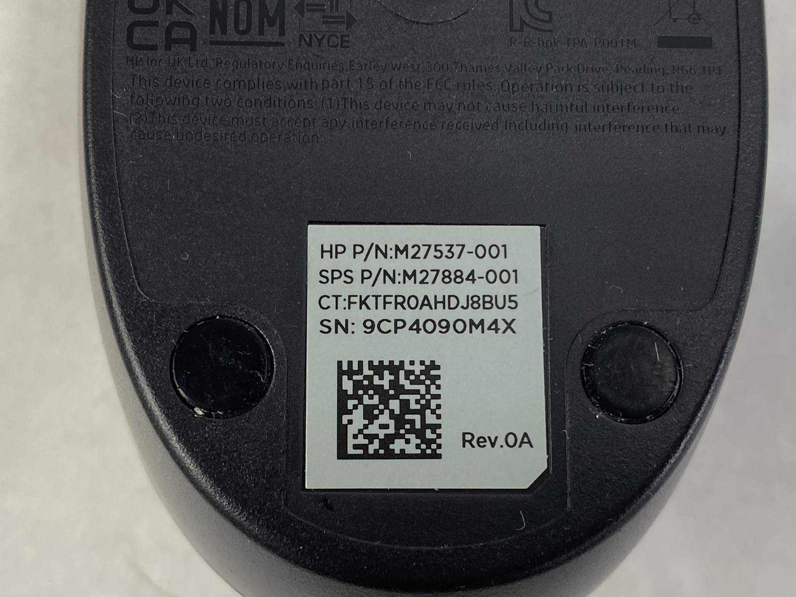 Lot of 3 HP 125 TPA-P001M USB Wired Mouse Tested