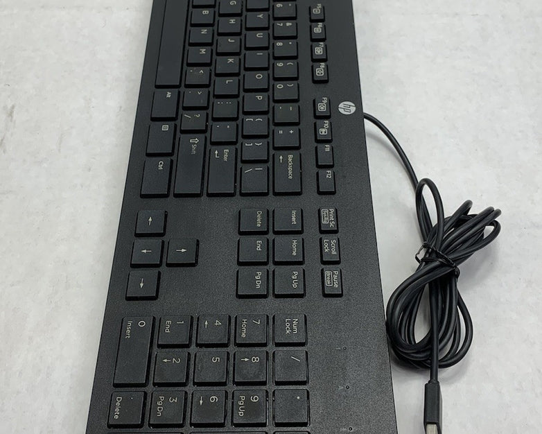 HP PH0U Slim USB Wired QWERTY Keyboard Black (Lot of 4)