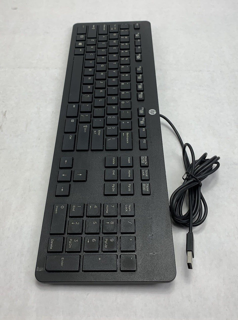 HP PH0U Slim USB Wired QWERTY Keyboard Black (Lot of 4)