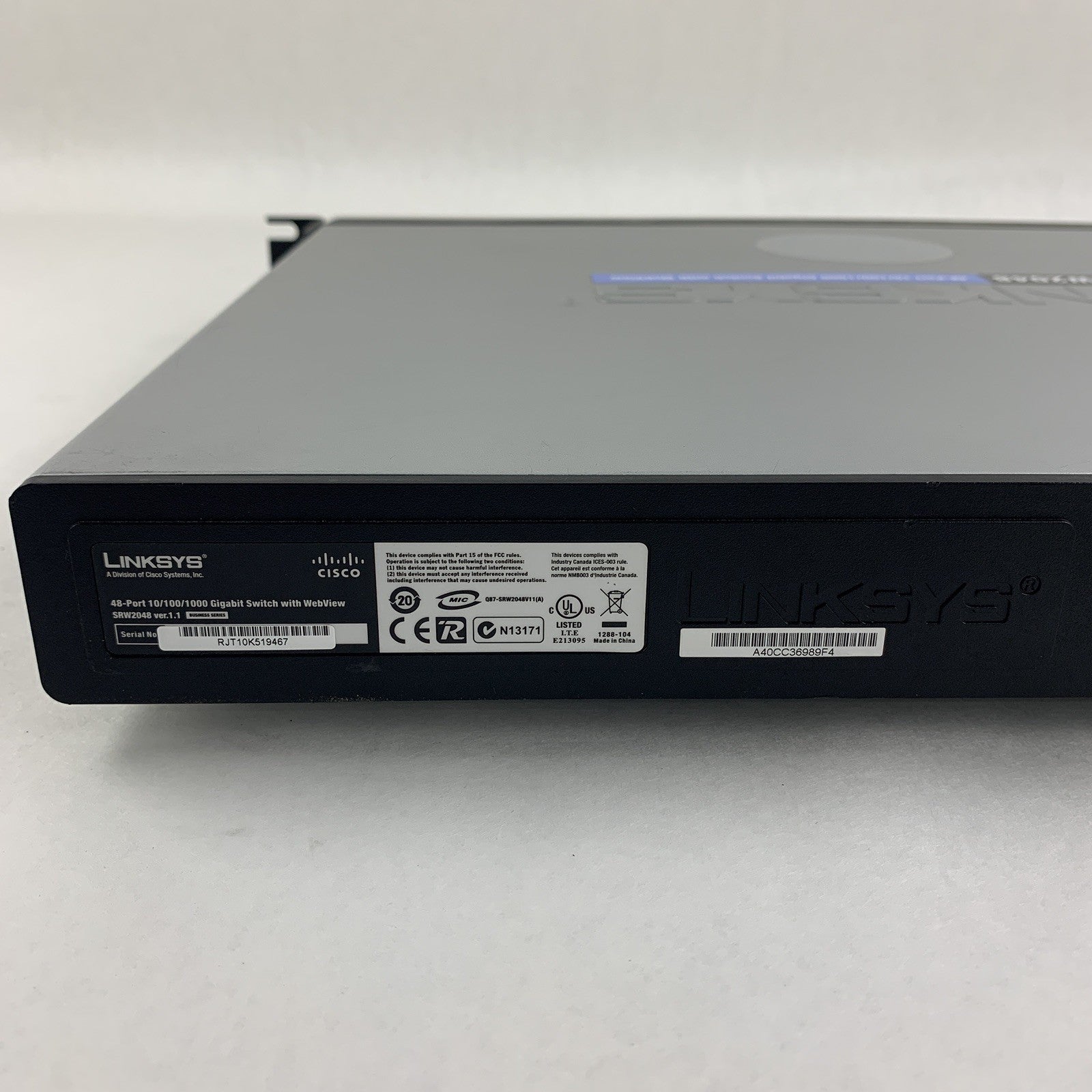 Linksys SRW2048 48 Port 10/100/1000 Gigabit Switch Tested Reset