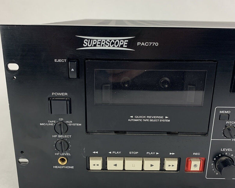 SuperScope PAC770U Professional Sound System Mixer CD Player Tested Mic 1 Bad