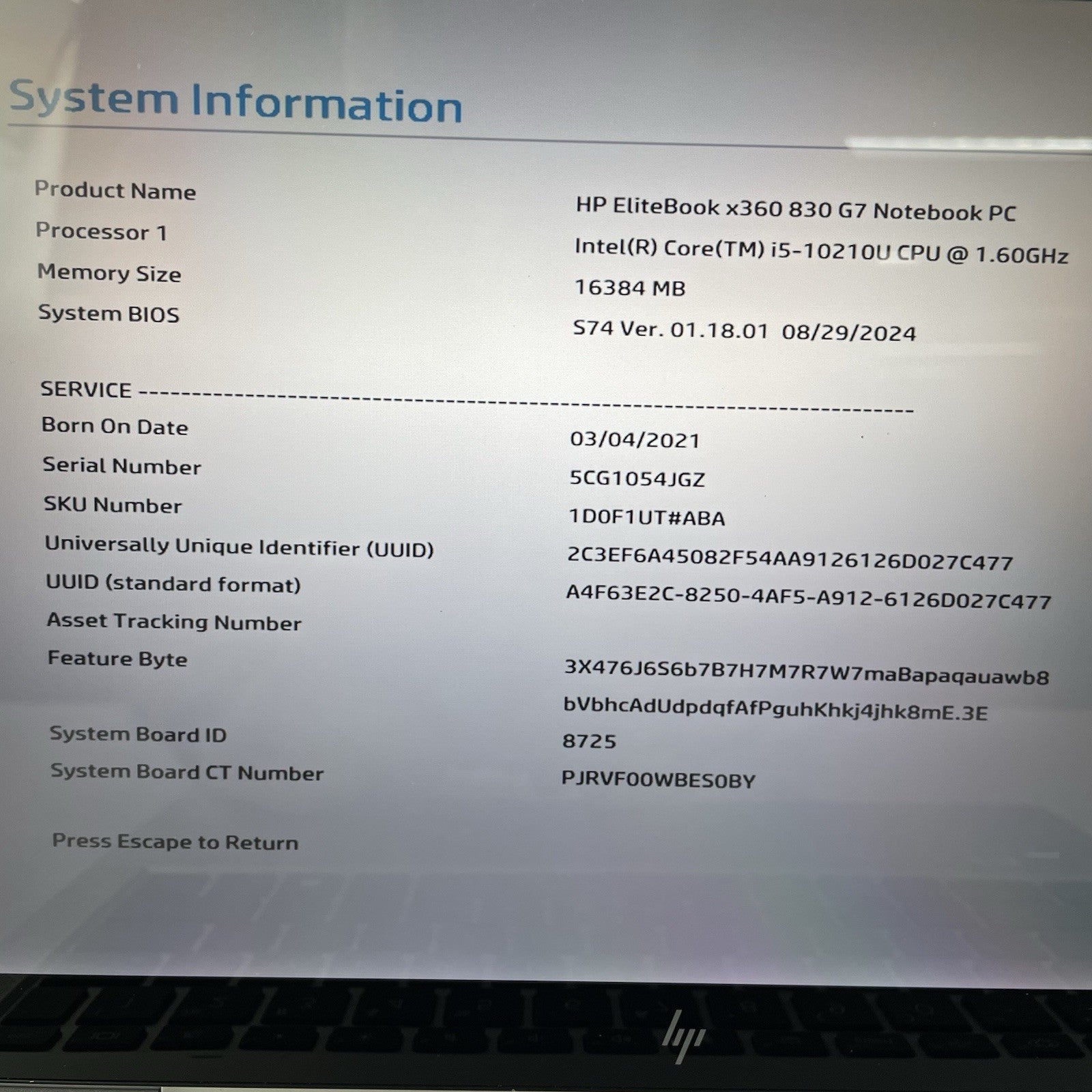 HP EliteBook x360 830 G7 13.3" i5-10210U 1.60 GHz 16 GB RAM No SSD/OS/AC - READ2