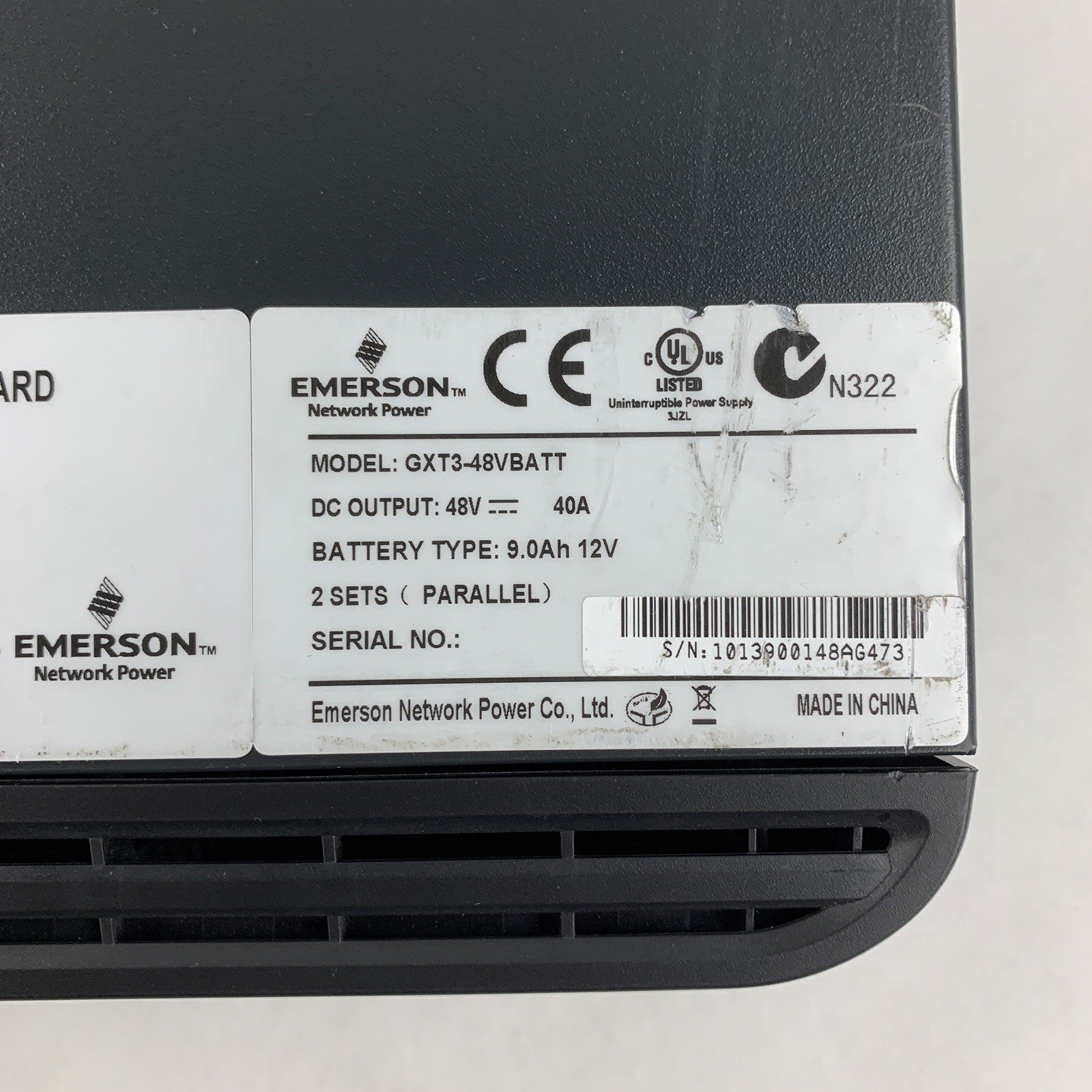 Emerson GXT3-48VBATT Power Supply Battery Pack w/ Cables No Batteries