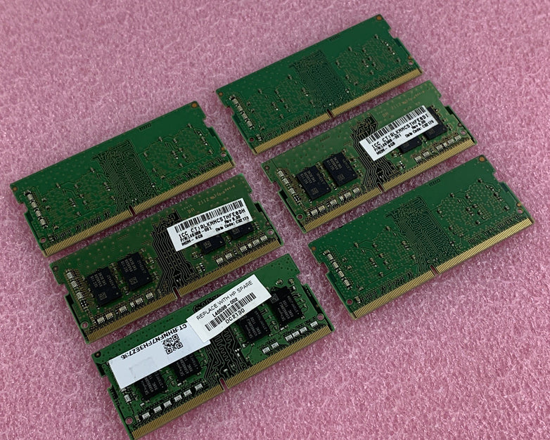 SK Hynix Micron Samsung  8 GB 1Rx8 PC4-3200AA Memory Module Mixed Lot of 6x