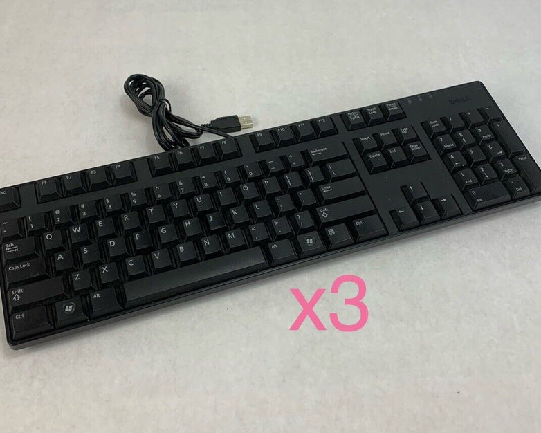 Dell KB1421 Wired USB Keyboard (Lot of 3)
