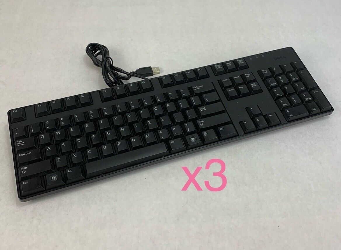 Dell KB1421 Wired USB Keyboard (Lot of 3)
