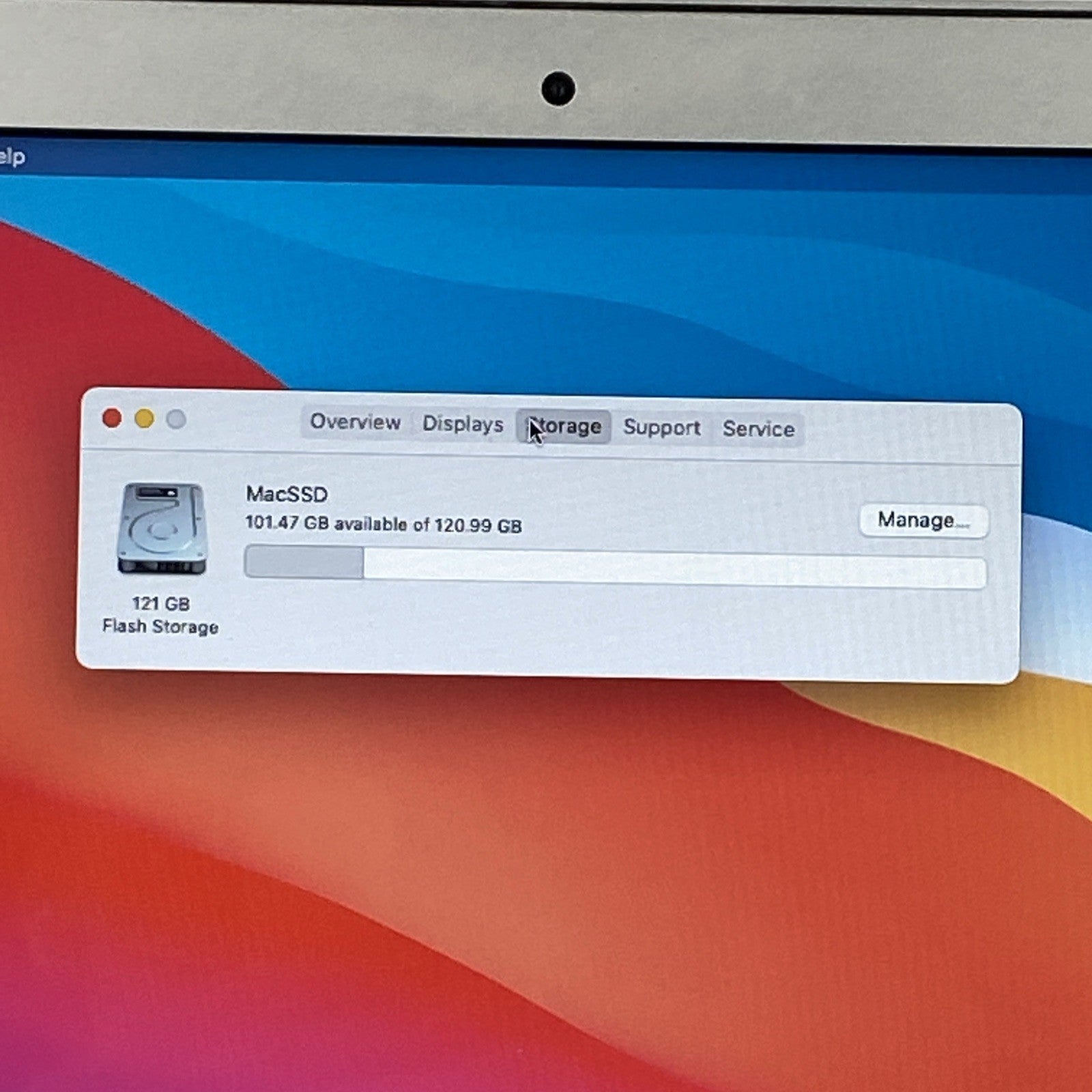 Apple MacBook Air A1466 2013 13" 1.3GHz i5 8GB RAM 120GB SSD os11.7.1 596 Cycles