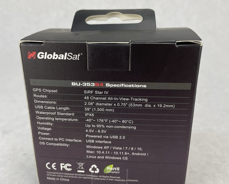 GlobalSat BU-353-S4 USB GPS Receiver - Black