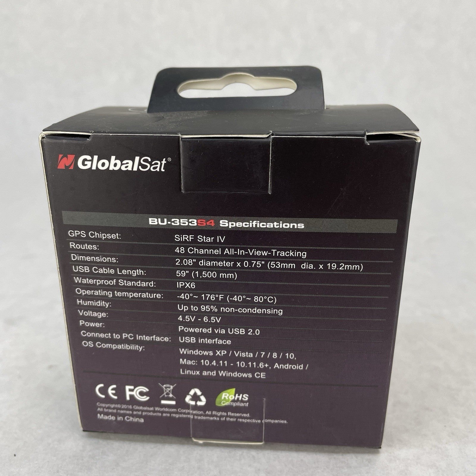 GlobalSat BU-353-S4 USB GPS Receiver - Black