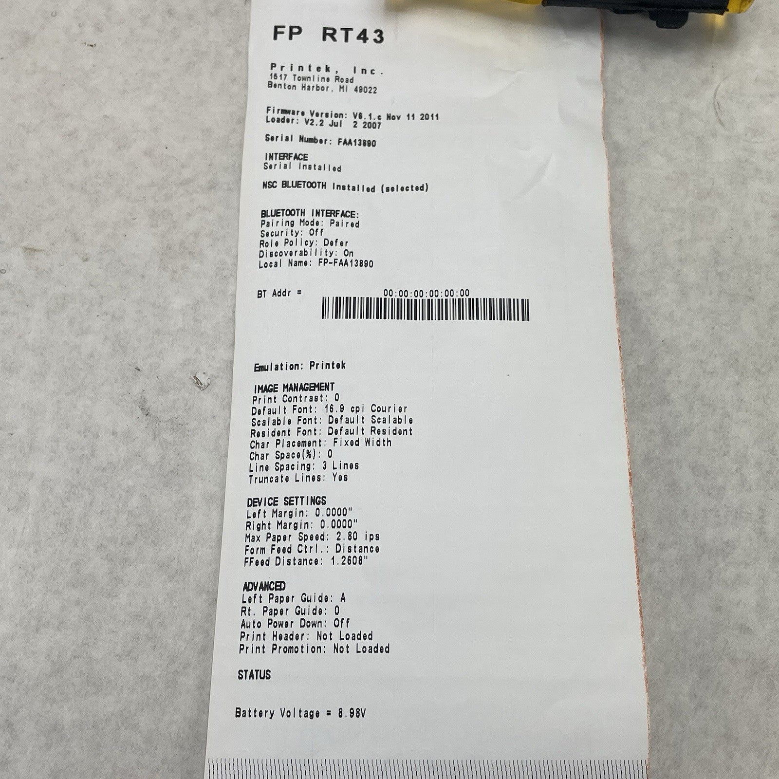 Printek Feildpro RT43 Thermal Printer For Parts12
